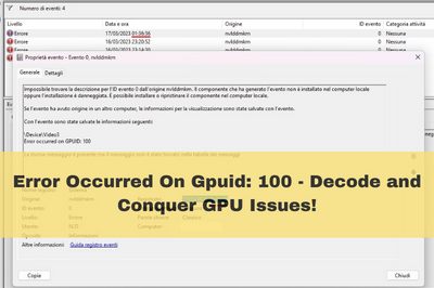 Error Occurred On Gpuid 100