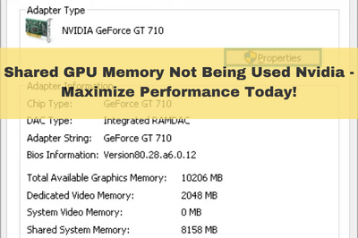Shared GPU Memory Not Being Used Nvidia